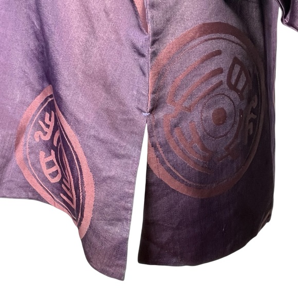 Purple Kimono Jacket Chinese Asian Button-Up Robe Tang Jacket Blue Reversible - Picture 6 of 15